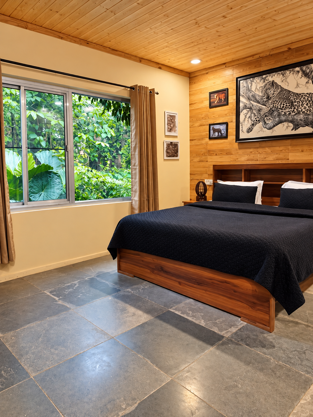 Rustic Bedroom with Jungle Views